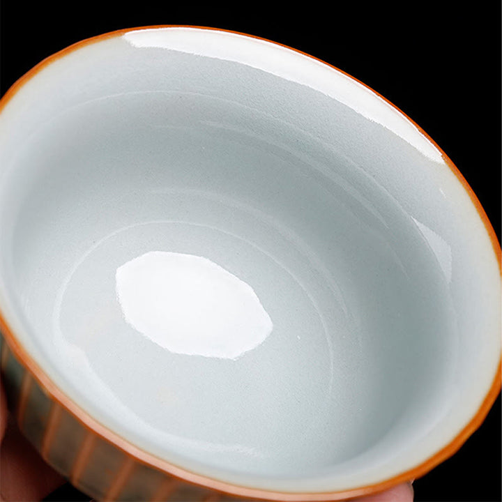 Buddha Stones Retro Glaze Kiln Change Ceramic Gaiwan Sancai Teacup Kung Fu Tea Cup And Saucer With Lid - image 11