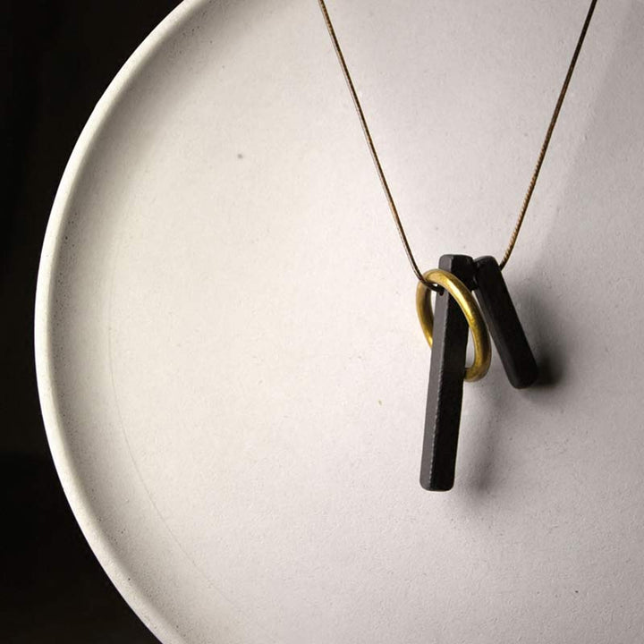 Buddha Stones Zen Circle Ebony Wood Enlightenment Necklace Pendant - image 6