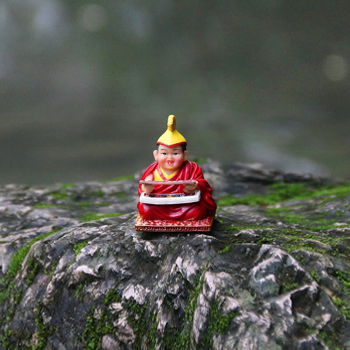 Buddha Stones Hand Painted Tibetan Lama Figures Carved Creative Home Office Car Decoration Ornament - Sutra Giving Lama - image 6