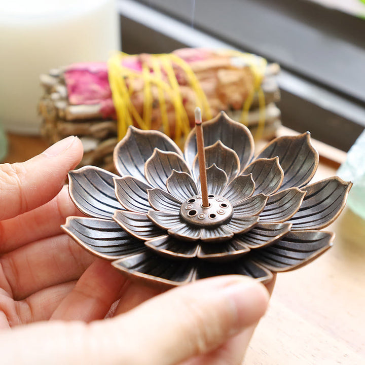 Buddha Stones Creative Six-hole Lotus Incense Burner - image 2