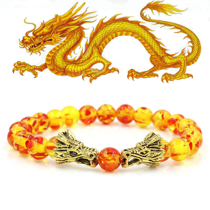 Buddha Stones White Turquoise Lava Rock Dragon Blessing Beaded Bracelet - image 12