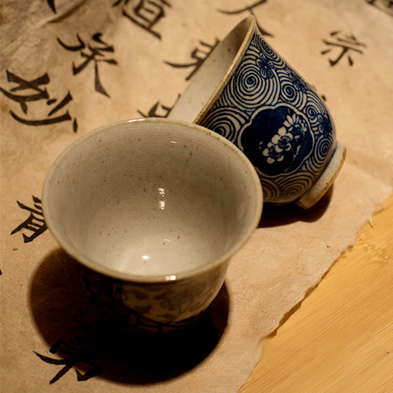 Buddha Stones Jingdezhen Blue and White Porcelain Hand Painted Lotus Plum Blossom Ceramic Teacup Kung Fu Tea Cups - image 8