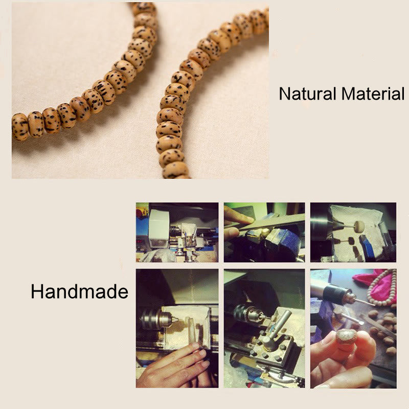 Buddha Stones Bodhi Seed Small Leaf Red Sandalwood Wisdom Bracelet - image 11