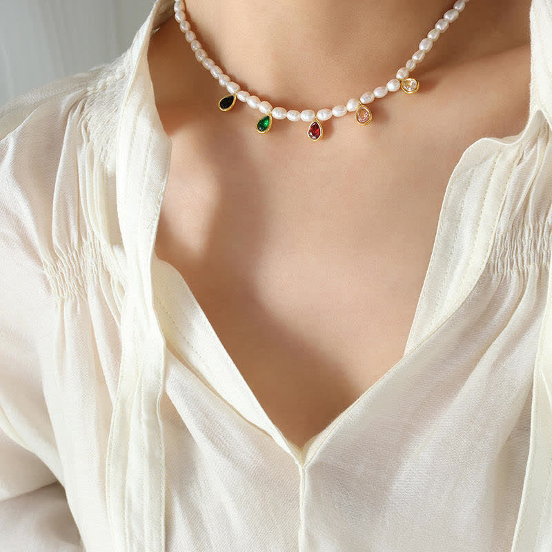 Pearl Crystal Stone Purity Necklace Pendant - image 3
