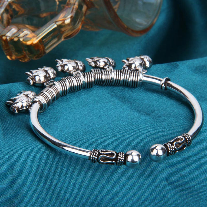 Buddha Stones 925 Sterling Silver Elephant Strength Bracelet Bangle - image 9