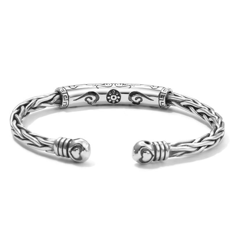 Buddha Stones Tibet Om Mani Padme Hum Engraved Focus Cuff Bracelet Bangle - image 2