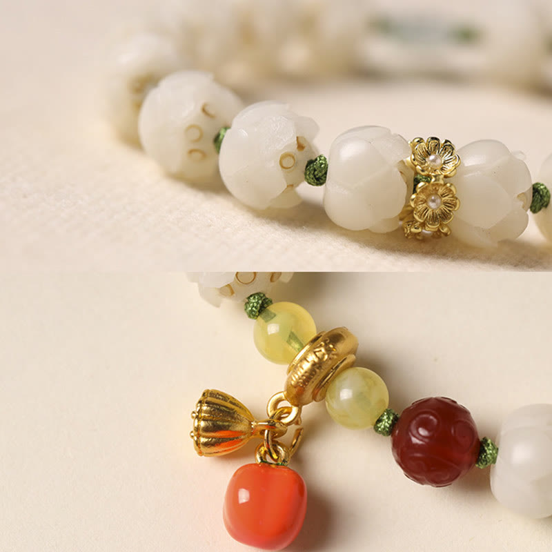 Buddha Stones Natural Bodhi Seed Lotus Pumpkin Bead Peace Harmony Bracelet - image 6