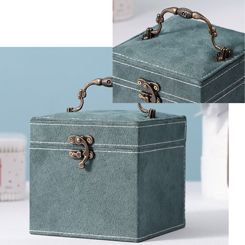 Buddha Stones Jewelry Box Organizer Three-Layer Jewelry Storage Box Flannel Gift Box - image 10
