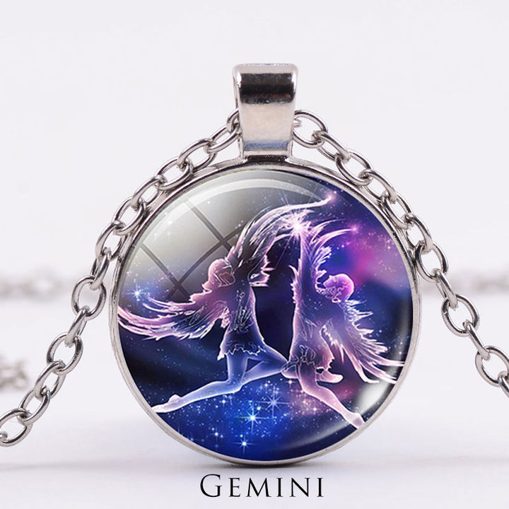 12 Constellations of the Zodiac Moon Starry Sky Protection Blessing Necklace Pendant - image 22
