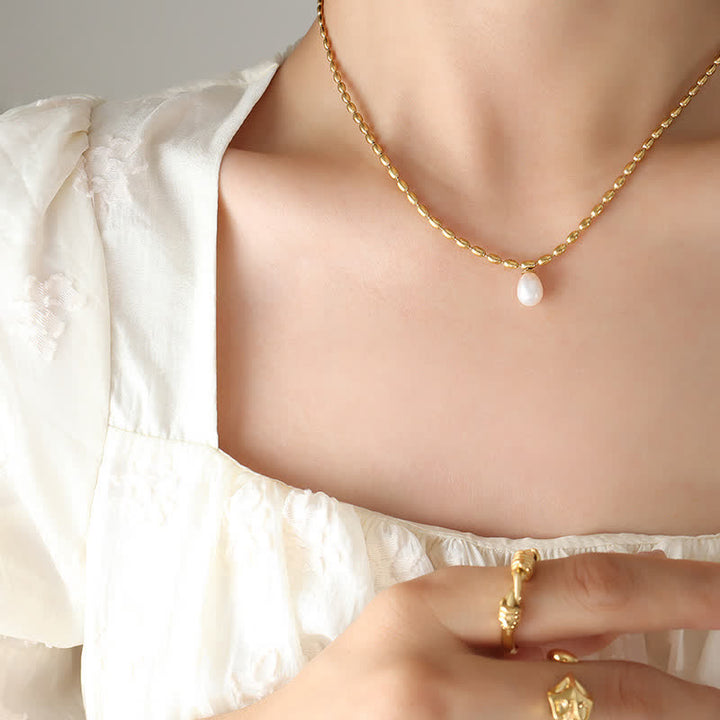 Pearl Bead Peace Necklace Pendant - image 3