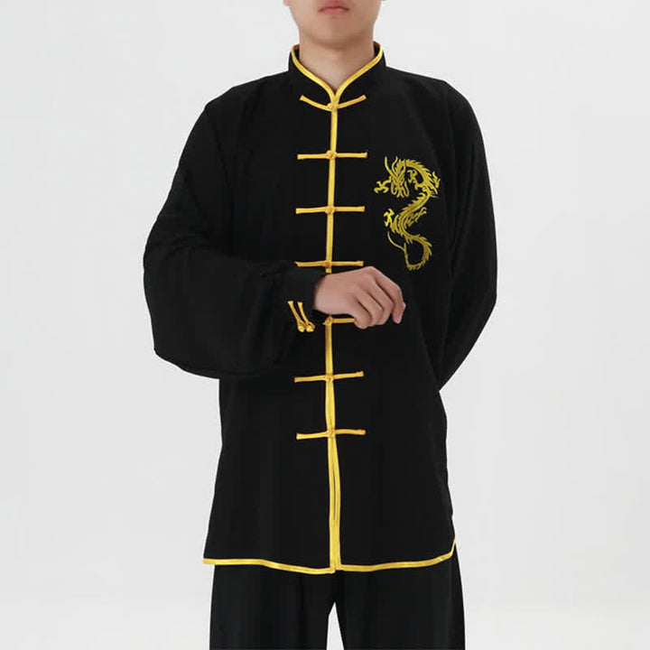 Buddha Stones Dragon Embroidered Qi Gong Zen Spiritual Practice Meditation Prayer Uniform Unisex Clothing Set - image 9