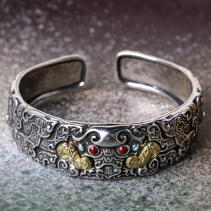 Buddha Stones FengShui Engraving PiXiu Blessing Bracelet Bangle - image 4