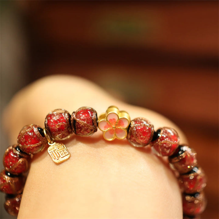 Buddha Stones Tibetan Gold Swallowing Beast Family Five God Of Wealth Thangka Fortune Bead Bracelet - image 10