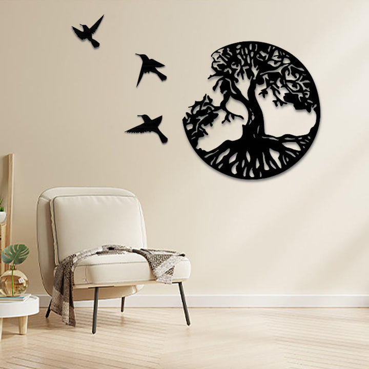 Buddha Stones Tree of Life Birds Creation Wall Art - image 4