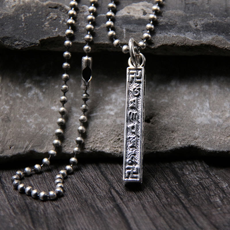 Buddha Stones 925 Sterling Silver Tibetan Om Mani Padme Hum Buddha Swastika Symbol Wisdom Necklace Pendant - image 1