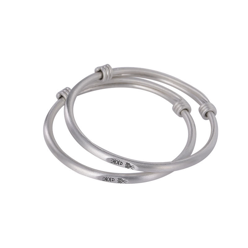 Buddha Stones 999 Sterling Silver Peace And Joy Protection Kids Child Bracelet Bangle - image 12
