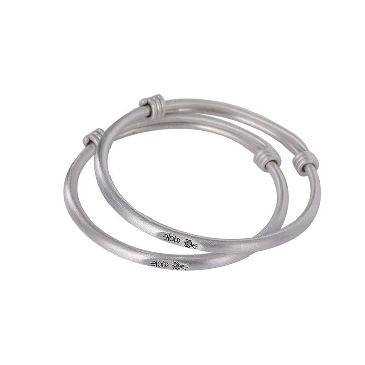 Buddha Stones 999 Sterling Silver Peace And Joy Protection Kids Child Bracelet Bangle - image 12