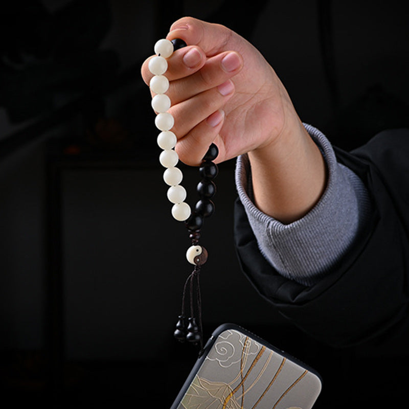 Buddha Stones Ebony YinYang Protection Bracelet Decoration - image 8