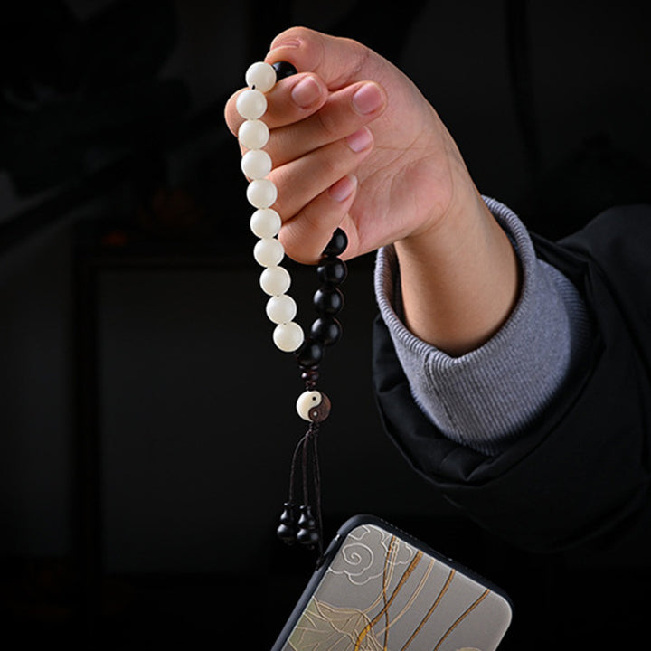 Buddha Stones Ebony YinYang Protection Bracelet Decoration - image 8