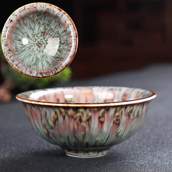 Buddha Stones Colorful Ceramic Teacup Home Office Tea Cups - LightSalmon - image 64