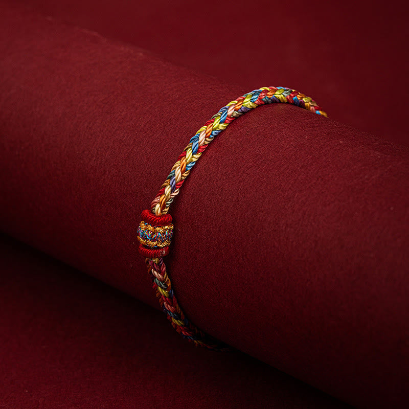 Buddha Stones Handmade Dragon Boat Festival Luck Colorful Rope Child Adult Bracelet - image 3
