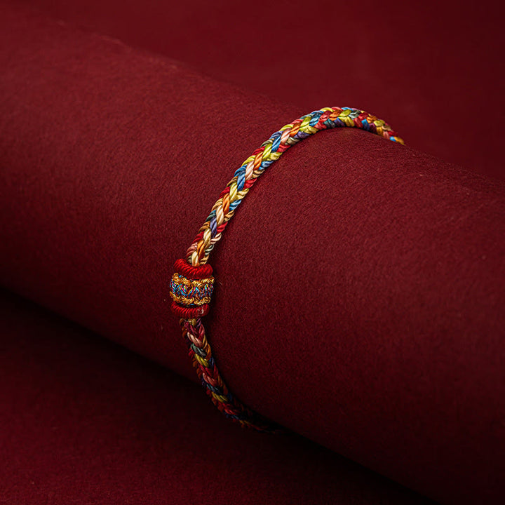 Buddha Stones Handmade Dragon Boat Festival Luck Colorful Rope Child Adult Bracelet - image 3