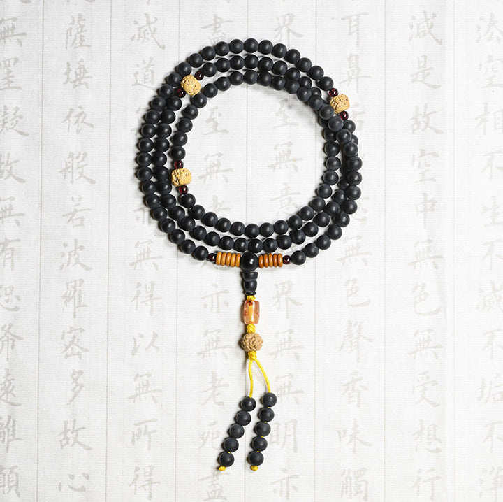 Buddha Stones Tibetan Mala Cypress Bodhi Seed Red Agate Healing Bracelet - 6mm - image 2