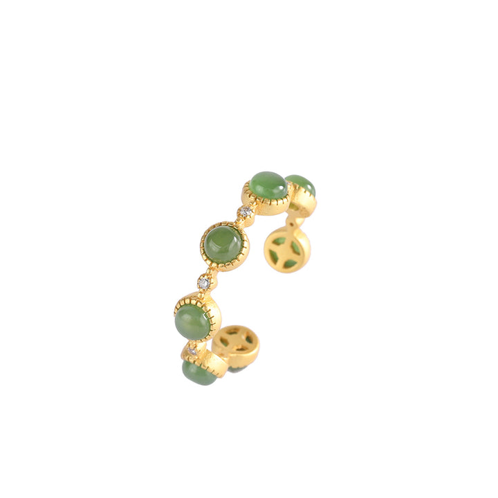 Buddha Stones Cyan Jade Healing Calm Adjustable Ring - image 14