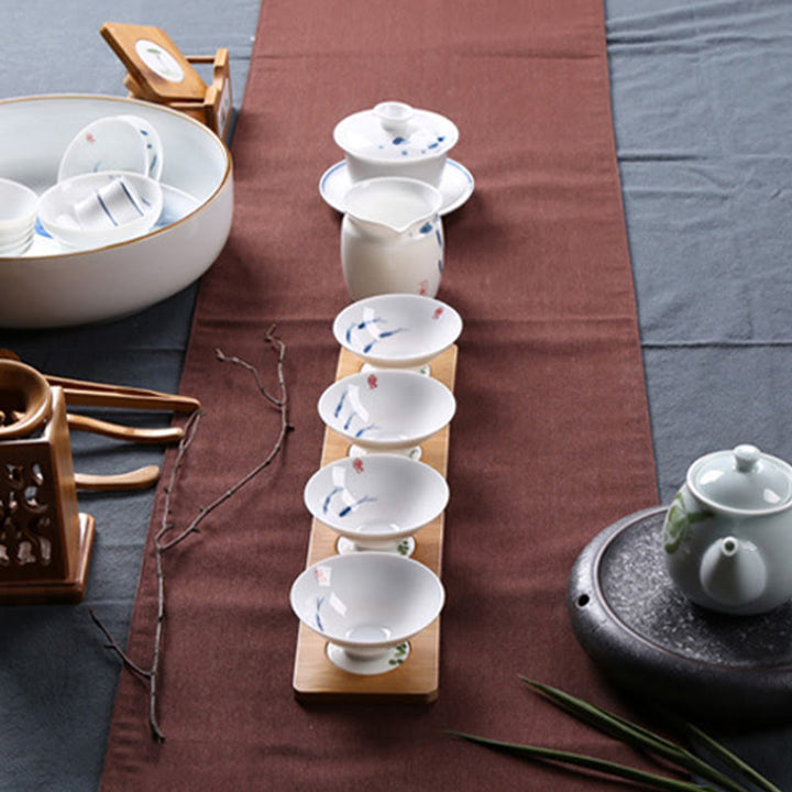 Buddha Stones Jingdezhen Blue and White Porcelain Koi Fish Ceramic Teacup Kung Fu Tea Cups - image 17