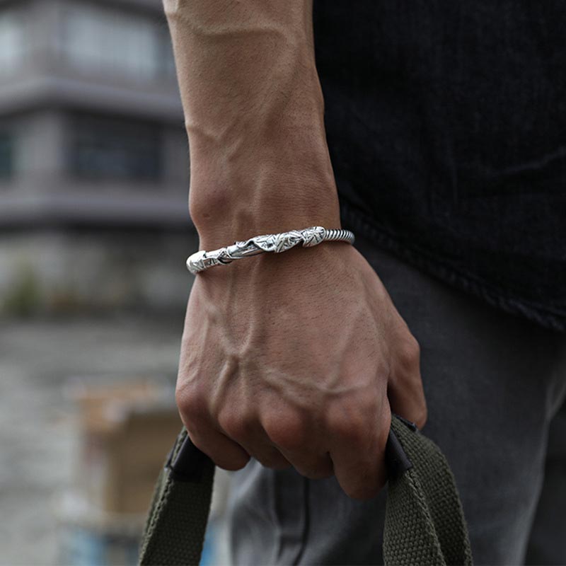 Buddha Stones Tibetan Lotus White Copper Wealth Bracelet - image 3
