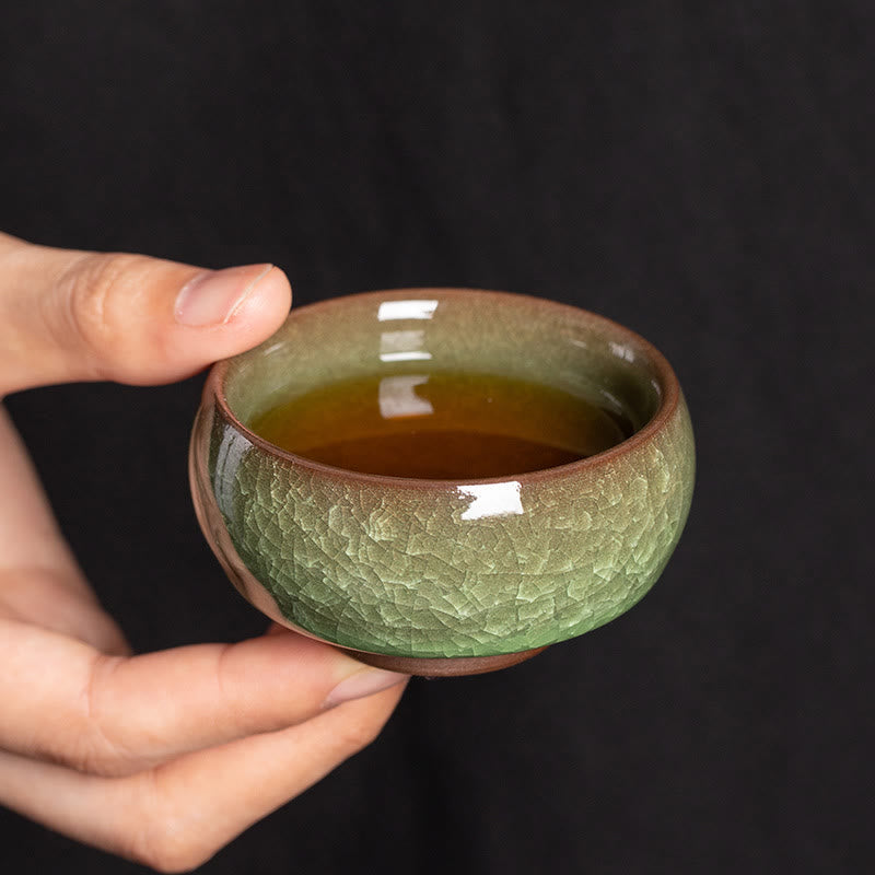 Buddha Stones Chinese Green Ice Crack Design Jianzhan Kiln Change Porcelain Teacup Kung Fu Tea Cup - image 5