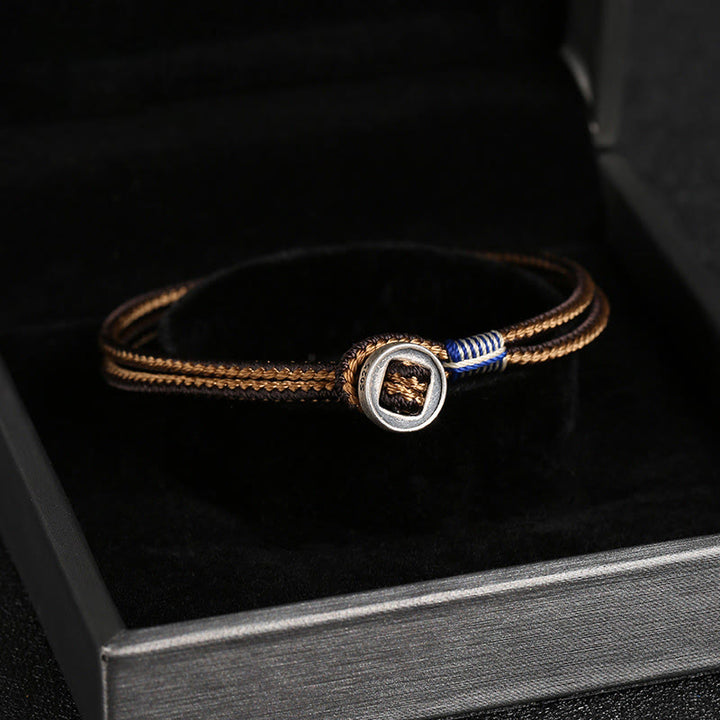 Buddha Stones  925 Sterling Silver Handmade Button Protection Weave String Bracelet - image 5