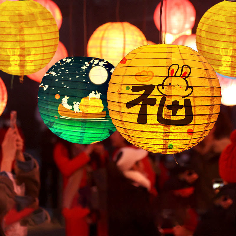 Buddha Stones DIY Rabbit Paper Lantern Lamp Mid-Autumn Festival Lantern Decoration - image 1