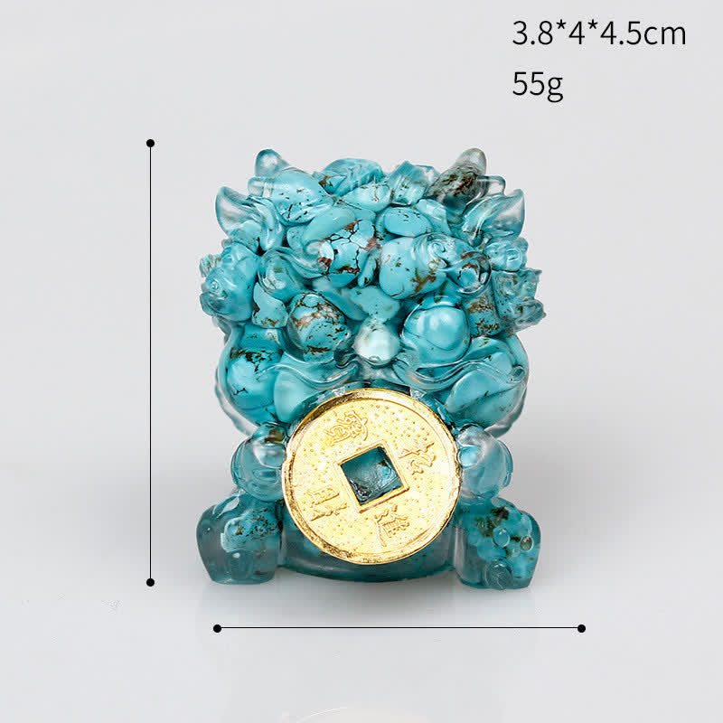 Buddha Stones Handmade Cute PiXiu Gold Coin Crystal Fengshui Energy Wealth Fortune Home Decoration - image 24