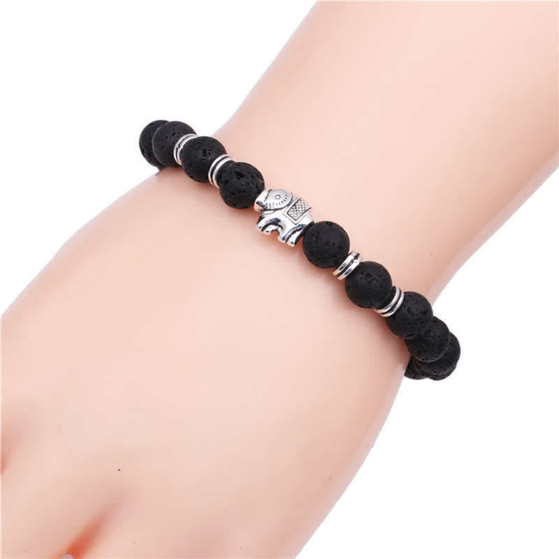 Buddha Stones Lava Rock Tiger Eye Stone Elephant Diffuser Peace Healing Bracelet - image 1