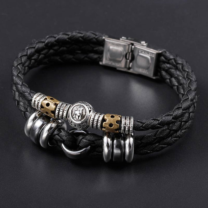 Buddha Stones 12 Constellations of the Zodiac Hematite Protection Bracelet - image 1