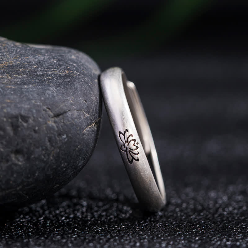 Buddha Stones 925 Sterling Silver Lotus Flower Enlightenment Ring - image 3