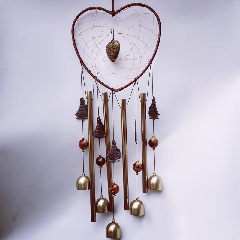 Buddha Stones Dream Catchers Love Elephant Boat Wall Hanging Chime Bell Handmade Home Decoration - Love - image 1