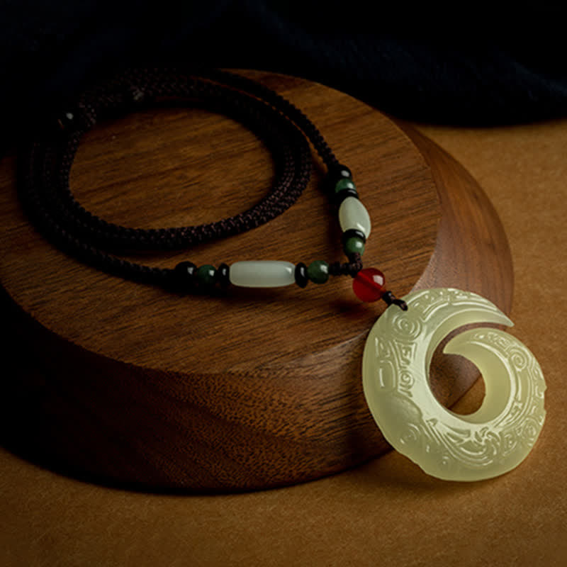 Buddha Stones Peace Buckle Jade Small Leaf Red Sandalwood Cinnabar Agate Luck Necklace Pendant - image 14