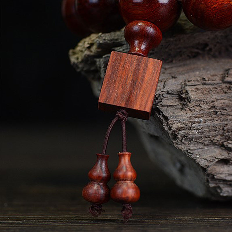 Buddha Stones Tibetan Small Leaf Red Sandalwood Relaxation Bracelet - image 3