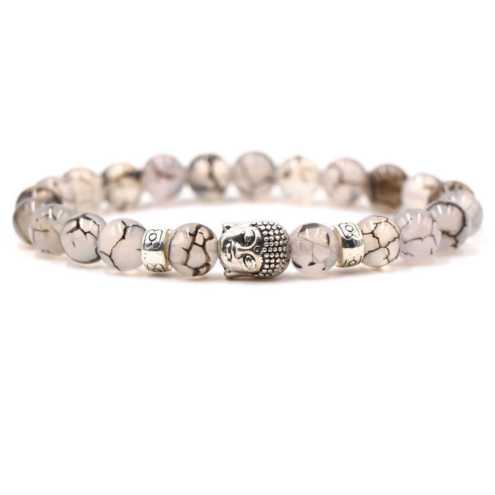 Buddha Stones Purple Agate Protection Bracelet - Dragon Vein Agate - image 6