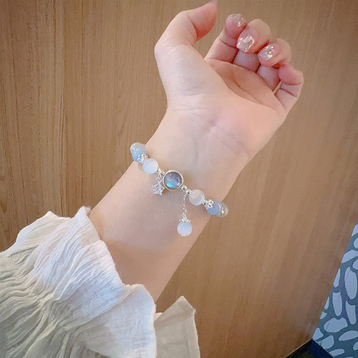 Buddha Stones Cat's Eye Moonstone Butterfly Star Charm Support Bracelet - image 21