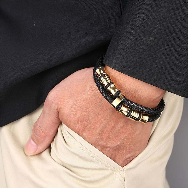 Buddha Stones Layered Leather Weave Fortune Bracelet - image 9