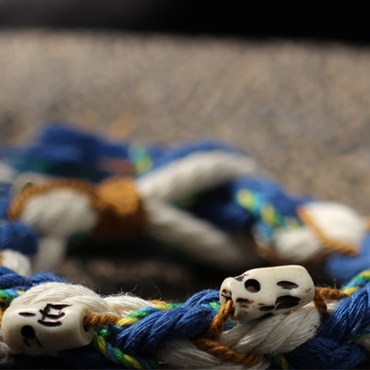 Buddha Stones Tibetan Zakiram Goddess of Wealth Bead Engraved Handmade Luck Bracelet - image 9