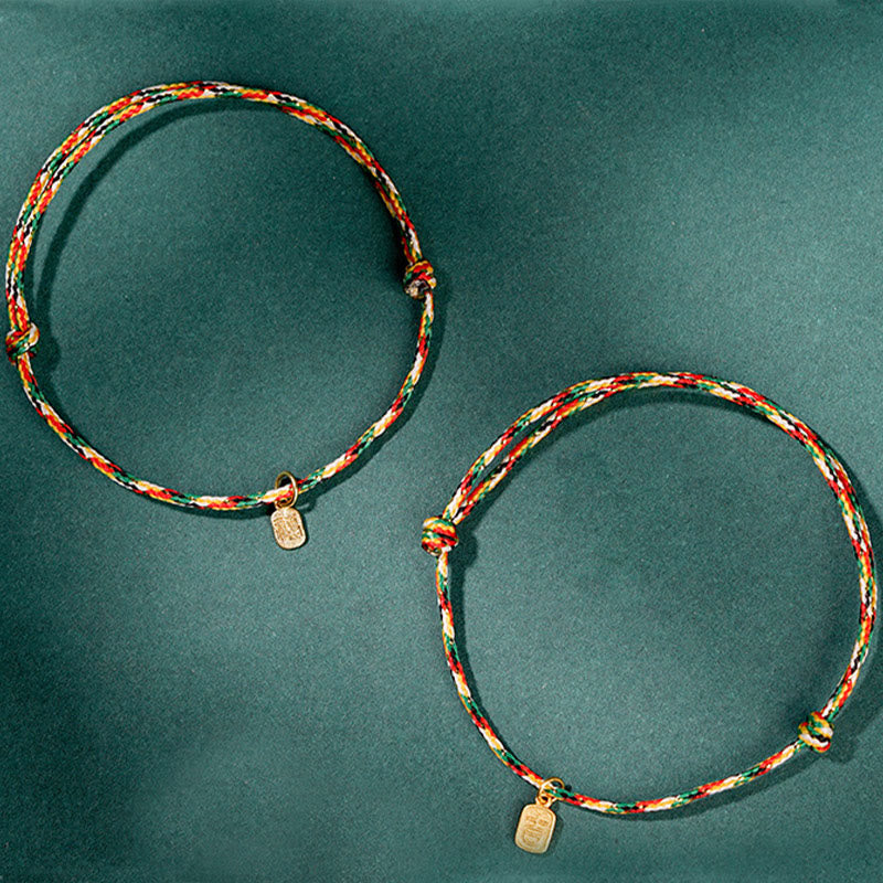 Buddha Stones Auspicious Fu Character Peace And Joy Luck Handmade Multicolored Child Adult Bracelet - image 12