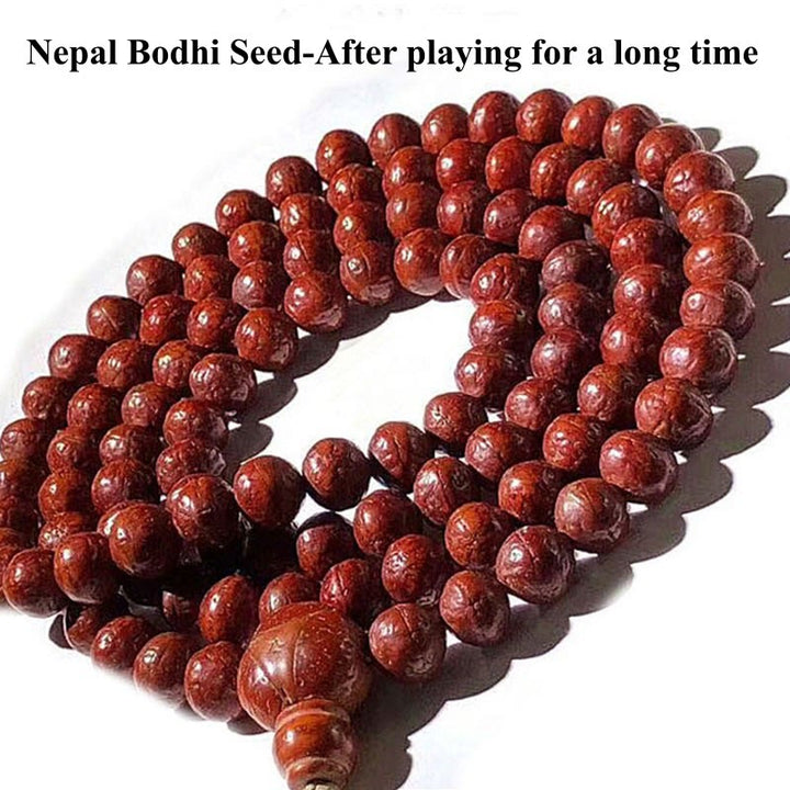 Buddha Stones 108 Mala Beads Nepal Bodhi Seed Luck Wealth Tassel Bracelet - image 14