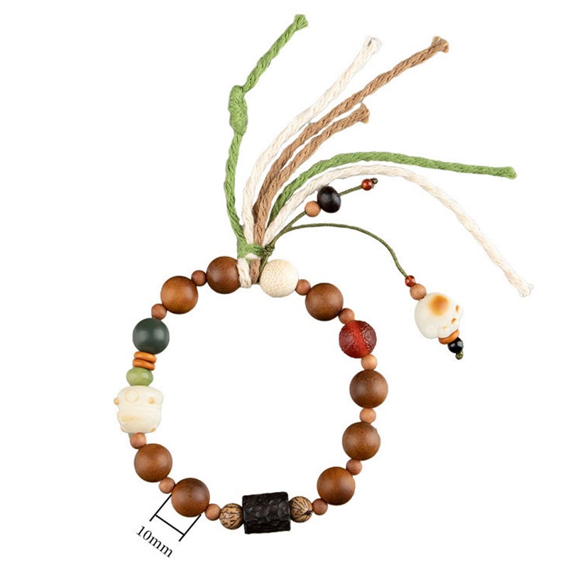 Buddha Stones Lightning Strike Wood Bodhi Seed Cat Paw Claw Auspiciousness Protection Tassel Bracelet - image 9