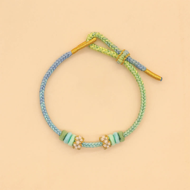Buddha Stones Handmade Eight Thread Peace Knot Peach Blossom Knot Luck Rope Braided Bracelet - image 4