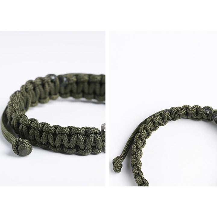 Buddha Stones 925 Sterling Silver Bullet Design Braided Rope Bracelet - image 8