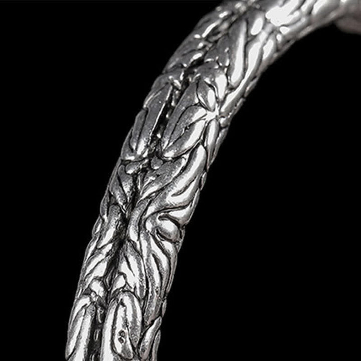 Buddha Stones Flower Dragon Pattern Engraved Balance Cuff Bracelet Bangle - image 4
